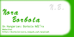 nora borbola business card